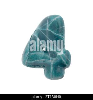 Risseis Nummer 4 - 3D gefrorene Ziffer - geeignet für Natur-, Winter- oder Weihnachtsthemen Stockfoto