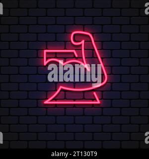 Muskel-Symbol Neon auf hellem Hintergrund. Vektorabbildung Stock Vektor