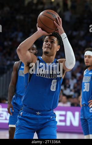 Madrid, Spanien. Oktober 2023. Josh Green von Dallas Mavericks während des Ausstellungsspiels zwischen Dallas Mavericks und Real Madrid im Wizink Center am 10. Oktober 2023 in Madrid (Foto: Oscar Gonzalez/SIPA USA) (Foto: Oscar Gonzalez/SIPA USA) Credit: SIPA USA/Alamy Live News Stockfoto