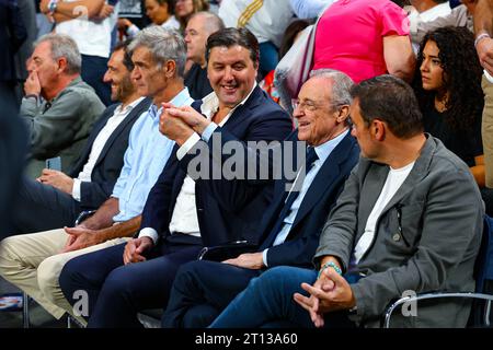 Oktober 2023; Wizink Center, Madrid, Spanien, Basketball-freundlich, Real Madrid gegen Dallas Mavericks; Florentino Perez, Präsident von Real Madrid Credit: Action Plus Sports Images/Alamy Live News Stockfoto