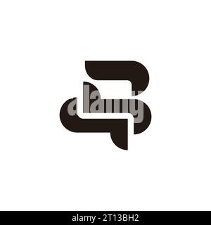 Buchstabe bj abstrakte Kurven geometrischer Logo-Vektor Stock Vektor