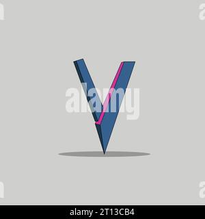 3D-Logo mit V-Letter Stock Vektor