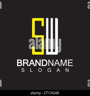 Designvorlage für Buchstaben SW oder WS-Logo Stock Vektor