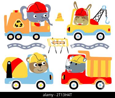 Cartoon mit lustigen Tieren Stock Vektor