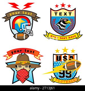 Vektorsatz mit verschiedenen Sport-Logos Illustration Stock Vektor