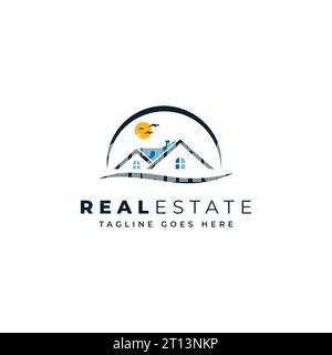 Real Estate Logo Design, Vektor Business Logo Vorlage - einfaches Haus oder Haus Design für Immobilien Geschäft. Stock Vektor