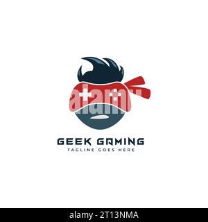 Ninja Gaming-Maskottchen-Logo. E-Sports-Spielkanal-Logo Stock Vektor