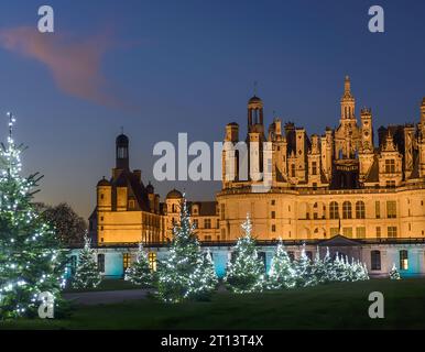 LOIR-ET-CHER (41) LE CHATEAU DE CHAMBORD, EMBLEME DE LA RENAISSANCE FRANCAISE A TRAVERS LE MONDE, EST CLASSE AU PATRIMOINE MONDIAL DE L'UNESCO. K'EST Stockfoto