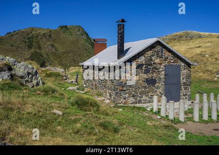 Hirtenschutzhütte von Santet de Casau, Montcorbison, Aran-Tal, Provinz Lérida, Spanien Stockfoto