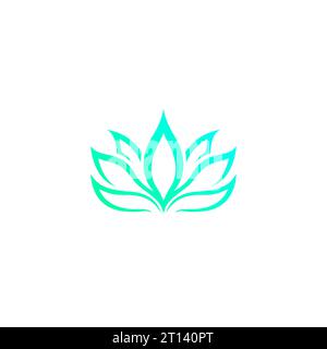 Einfacher Lotus-Vektor. Lotus Leaf Logo Design Stock Vektor