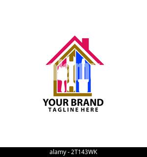Heimreparaturdienste Logo Design Vektor Stock Vektor