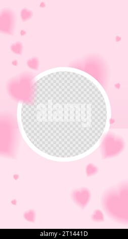 Pink Aura Hearts y2k Stories Vorlage. Stock Vektor
