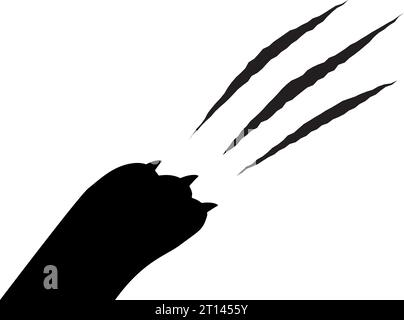 Cat Pfow Silhouette kratzt den Hintergrund. Stock Vektor