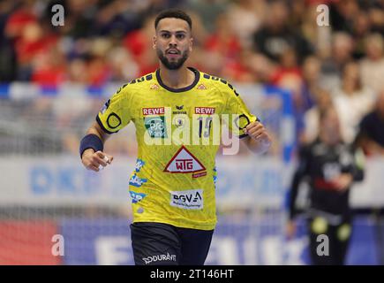 firo: 23/2023 Handball, 1. Liga Männer, 1. Liga 1. Bundesliga, Saison 2022/2023, BERGISCHER HC - Rhein Neckar Lowen, Philipp Ahouansou Rhein Neckar Stockfoto