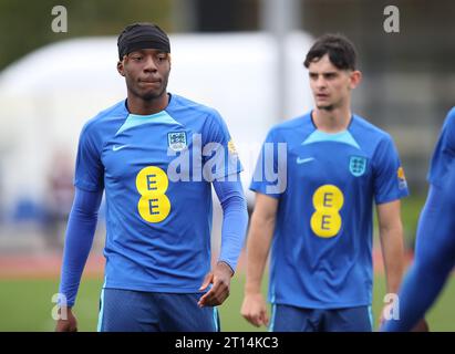 Englands Noni Madueke während eines Trainings in St. George's Park, Burton upon Trent. Bilddatum: Mittwoch, 11. Oktober 2023. Stockfoto