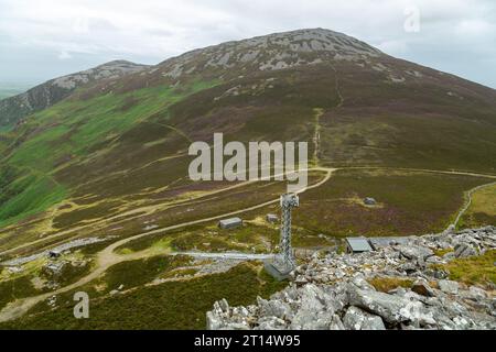 Blick auf Yr Eifl vom Gipfel des Garn auf die Llyn-Halbinsel, Gwynedd, Wales Stockfoto