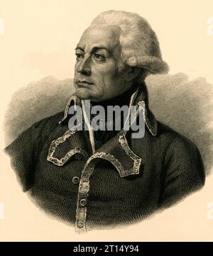 Europa, Frankreich, Cambrai, Charles-Francois du Perier Dumouriez, französischer General, Person der Revolutionskriege , gestochen von Bertonnier . / Europa, Frankreich, Cambrai, Charles-Francois du Perier Dumouriez , französischer General, Person des Französischen Unabhängigkeitskrieges, Stich von Bertonnier . Stockfoto