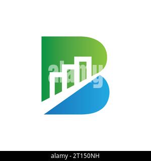 Letter B Chart-Logo, Wachstum, Financial Logo-Design. Marketing- und Finanzlogo, kreativ, einzigartig, Vektor Stock Vektor