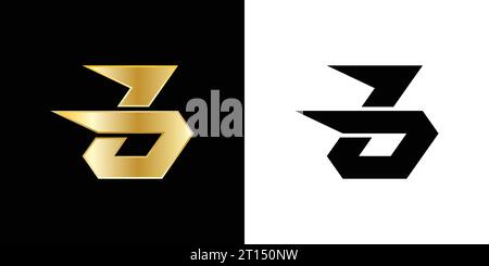 Logo-Design mit b-Buchstaben, erstes b-Logo, b-Logo, Kreativsymbol, Gold, Vektor Stock Vektor