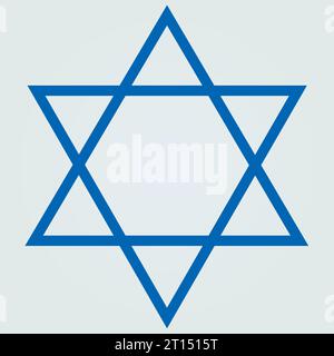 Siegel von Salomon Star of David Symbol Flag Blau Farbe Stock Vektor