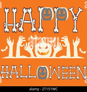 Happy Halloween Horror Bone Design Stock Vektor