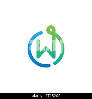 CW-Logo, CW-Monogramm, ursprüngliches CW-Logo, Letter CW-Logo, Symbol, Vektor Stock Vektor