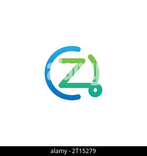 CZ-Logo, CZ-Monogramm, anfängliches CZ-Logo, Letter CZ-Logo, Symbol, Vektor Stock Vektor