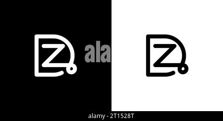 DZ ZD-Logo, DZ ZD-Monogramm, ursprüngliches ZD DZ-Logo, Letter ZD DZ-Logo, Symbol, Vektor Stock Vektor