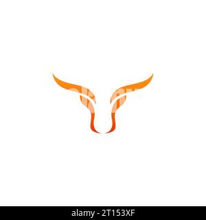 Einfaches Logodesign mit Stierkopf-Illustration Stock Vektor