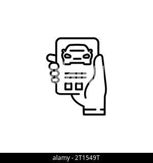 Handheld-Telefon mit Online-Zulassung. Stock Vektor