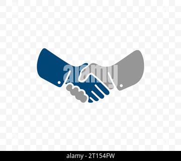 Handshake, Handschütteln für Teamarbeit und Händeschütteln, Grafikdesign. Freundschaft, Vertrauen, erfolgreiche Verhandlungen und Geschäftsvereinbarungen, Vektor Stock Vektor