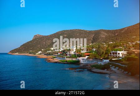 Touristenort in Avlaki, Porto Rafti in Griechenland. Stockfoto