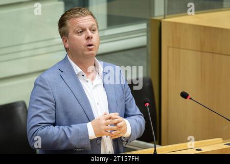 Brüssel, Belgien Oktober 2023. Bert Maertens von n-VA, Bild auf einer Plenartagung des flämischen Parlaments am Mittwoch, den 11. Oktober 2023 in Brüssel. BELGA FOTO JAMES ARTHUR GEKIERE Credit: Belga News Agency/Alamy Live News Stockfoto