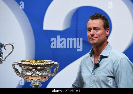 Melbourne, Australien. Oktober 2023. Die australische Tennislegende Lleyton Hewitt ist bei den Australian Open 2024 Media Launch zu sehen. Quelle: SOPA Images Limited/Alamy Live News Stockfoto