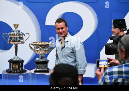 Melbourne, Australien. Oktober 2023. Die australische Tennislegende Lleyton Hewitt ist bei den Australian Open 2024 Media Launch zu sehen. Quelle: SOPA Images Limited/Alamy Live News Stockfoto