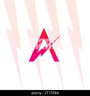 Ein Letter-Logo mit dem elektrischen Schild, dem Elektrizitätslogo, dem Power Energy Logo und dem Symbol Stock Vektor