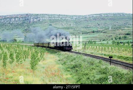 Spanischer Dampf um San Felices und Miranda de Ebro 7. Juni 1970. Stockfoto