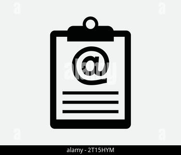 Clipboard Vertragssymbol Kontaktinformationen Dokument Alias Papierformularliste Berichtshinweis Test Schwarze weiße Linie Umriss Form Zeichen Symbol EPS Vektor Stock Vektor