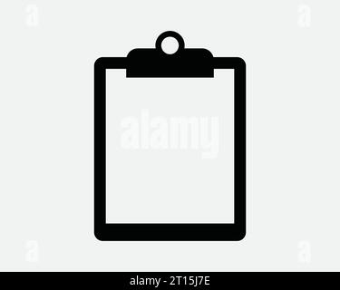 Leeres Clipboard Symbol Leere Seite Papiernotiz Notizblock Vertragsvereinbarung einfaches Notizblock Schwarz weiß Linie Umriss Form Zeichen Symbol EPS Vektor Stock Vektor