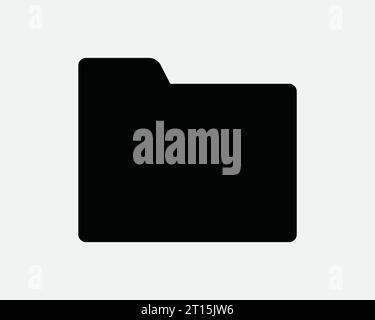 Ordner flaches Symbol leeres Portfolio Binder Datei Dokument Computer App Web Business Office Notiz Arbeit Schwarz weiß Umriss Linienform Zeichen Symbol EPS Vektor Stock Vektor