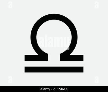 Libra Horoskop Symbol Zodiac Astrologie Astronomie Kalender Mythische Mythologie Konstellation Geburtsstern Schwarz Weiß Umrisslinie Form Zeichen Symbol Vektor Stock Vektor