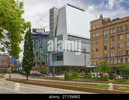 Renzo Piano entwarf das Whitney Museum of American Art in der Gansevoort Street 99, neben der High Line im Meatpacking District von New York. Stockfoto