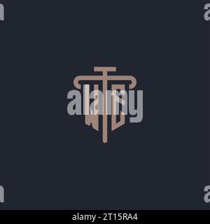 WIR HABEN das erste Logo-Monogramm mit einem Symbol-Design-Vektor der Säule Stock Vektor