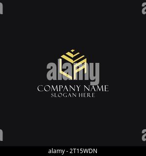 LA Initial Monogramm mit sechseckigem Logo und kreativem geometrischem Logo-Design Stock Vektor