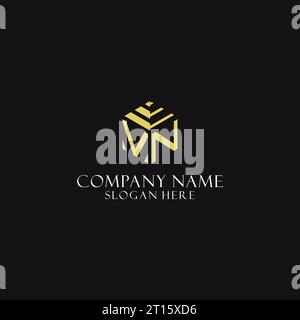 VN-Initialmonogramm mit sechseckigem Logo und kreativem geometrischem Logo-Design Stock Vektor