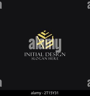XY-Initialmonogramm mit sechseckigem Logo und kreativem geometrischem Logo-Design Stock Vektor
