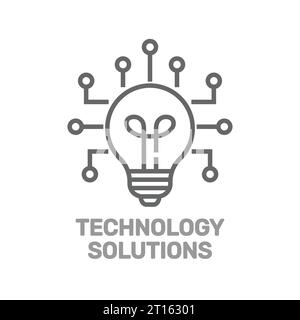 Kreative Lösungen in der Elektroniktechnik. Lineares Vektorsymbol isoliert auf weißem Hintergrund. Bearbeitbare Kontur. EPS 10 Stock Vektor