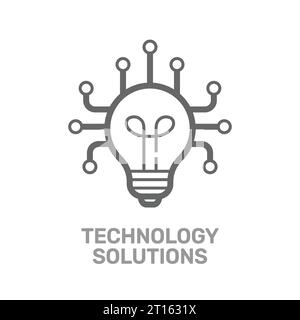 Kreative Lösungen in der Elektroniktechnik. Lineares Vektorsymbol isoliert auf weißem Hintergrund. Bearbeitbare Kontur. EPS 10 Stock Vektor