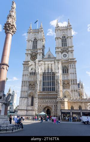 Die Westfassade, Westminster Abbey, Deans Yard, City of Westminster, Greater London, England, Vereinigtes Königreich Stockfoto