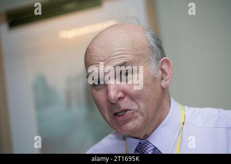 Vince Cable, ehemaliger stellvertretender Vorsitzender der Liberaldemokraten, sprach bei einer jährlichen Konferenz am 14. September 2008 in Bournemouth Stockfoto